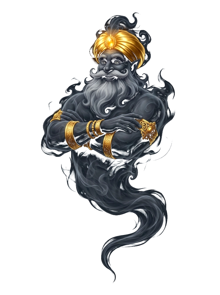 Level 7 Genie with Golden Hat and Arm Jewelry